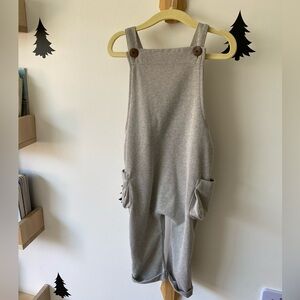 MILKBARN Gray Pinstripe Classic Overall 12-18 Months